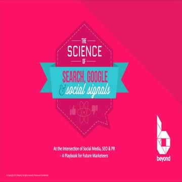 The Science of Search, Google & Social Signals