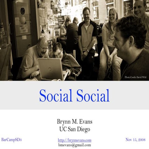 A BarCamp talk on Social Search