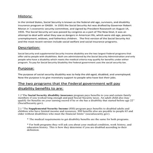 Social Security Disability | DOCX