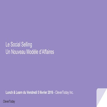 Social selling :  Un Nouveau Modèle d'Affaires 