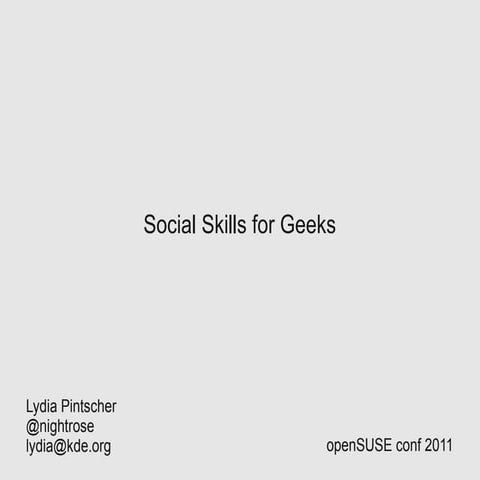 Social skills for geeks