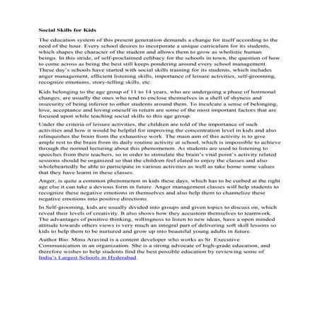 Social skills for kids