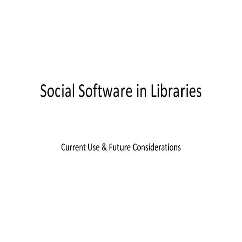 Social software in libraries