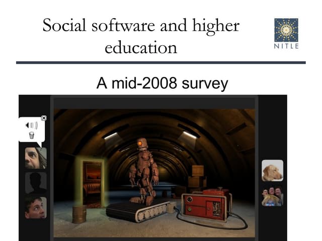 Social software for teaching and learning, mid-2008
