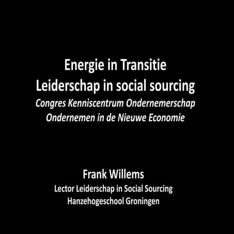 Energie in transitie, leiderschap in Social Sourcing