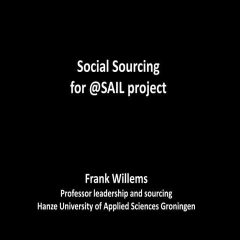 Speech Social sourcing @sail startup frank willems