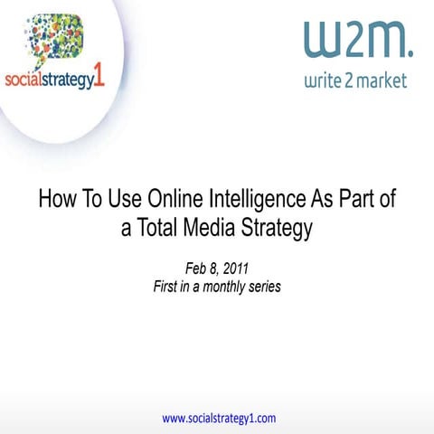 How to Use Online Intelligence As Part of a Total Media Strategy