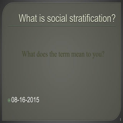 Social stratification