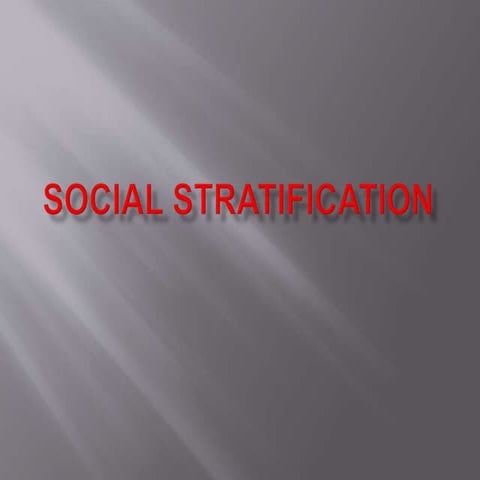 Social Stratification | PPTX