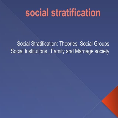 Social Stratification- Sociology . What does it mean.
