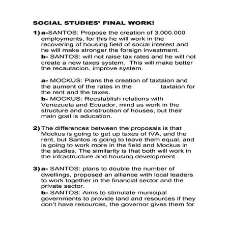 Social studies’ final work