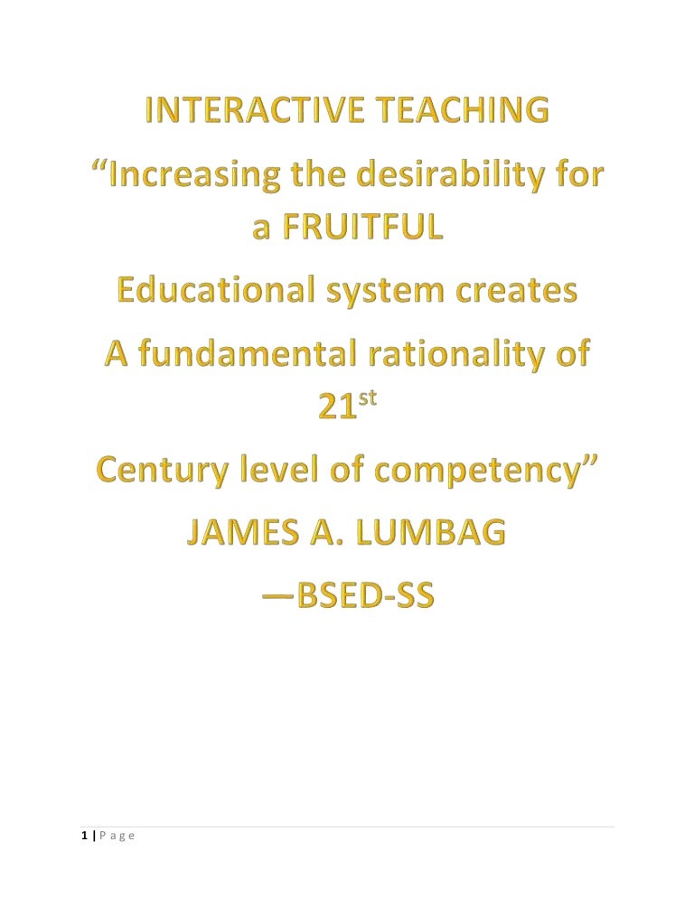 INTERACTIVE TEACHING AND INSTRUCTIONAL MATERIALS