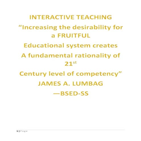 INTERACTIVE TEACHING AND INSTRUCTIONAL MATERIALS 