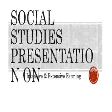 Intensive and extensive farming 