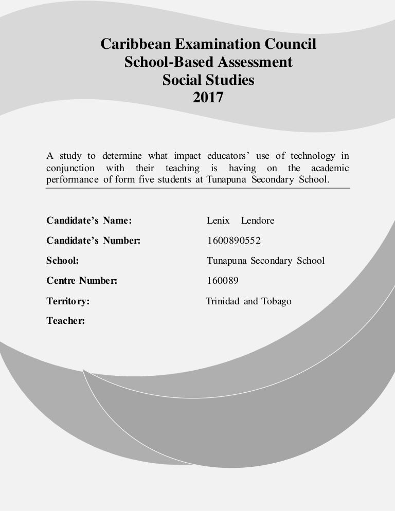 Social Studies (SBA Sample)