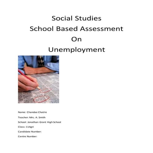 Social Studies School Based Assignments (SBA)
