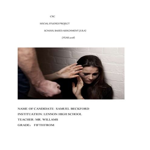 Social studies sba about domestic violence