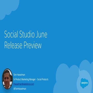 Salesforce Social Studio June Release