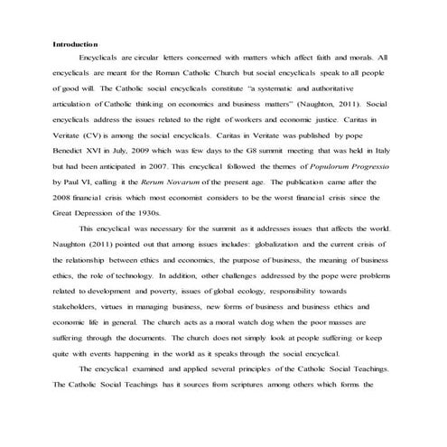 Social teachings of the church