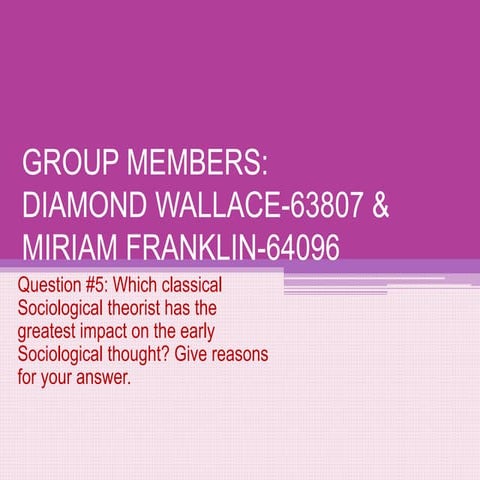 Classical Sociological Theorist (auguste comte)