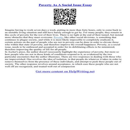 Problems In Society Essay Topics | PDF