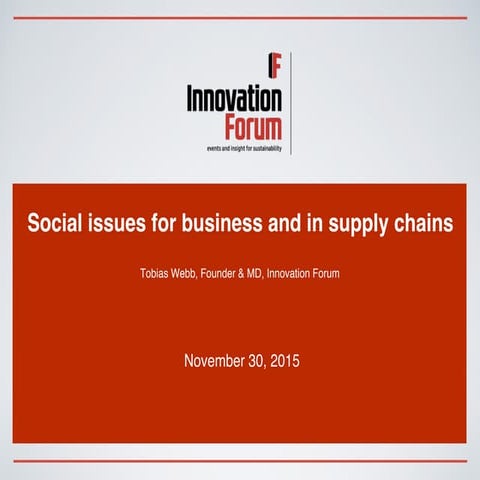 Social trends for global business, some issues, some responses