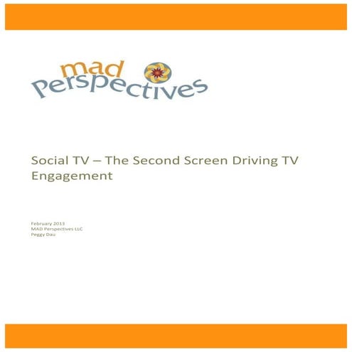 Social tv   the second screen driving tv engagement