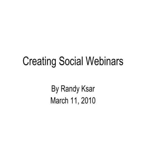 Incorporating Social Into Your Webinars #socinar