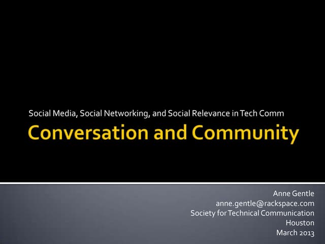 Social web for Tech Comm, STC March 2013