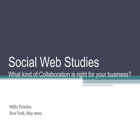 Social Web Studies - What kind of collaboration is right for your business.