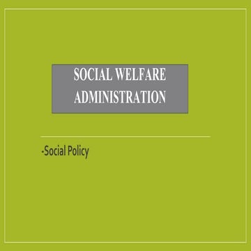 Social welfare administration