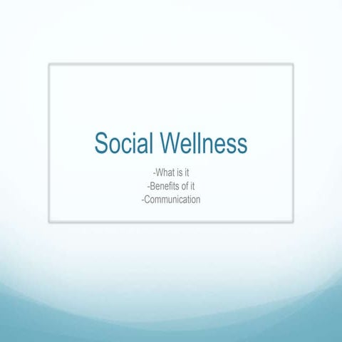 Social Wellness