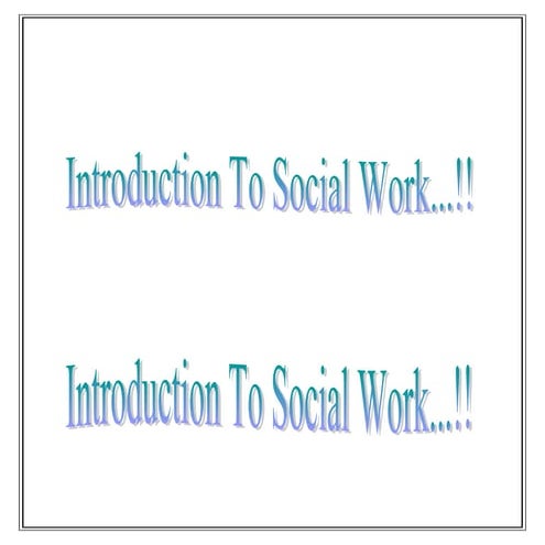 Social work...
