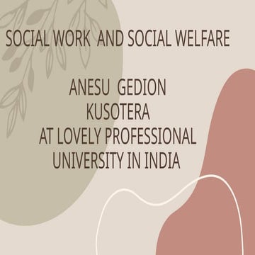 BSW131 Knowledge and Philosophical Foundation of Social Work Profession ...