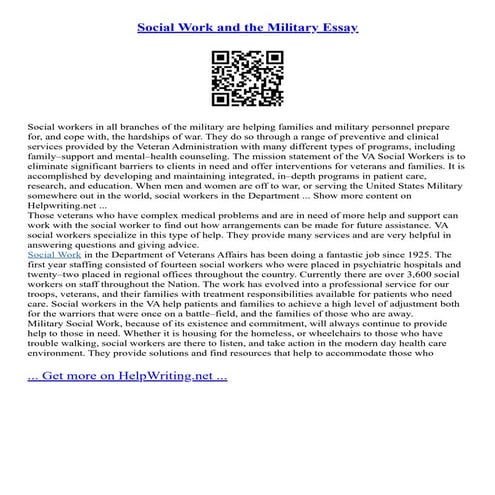 Social Work And The Military Essay