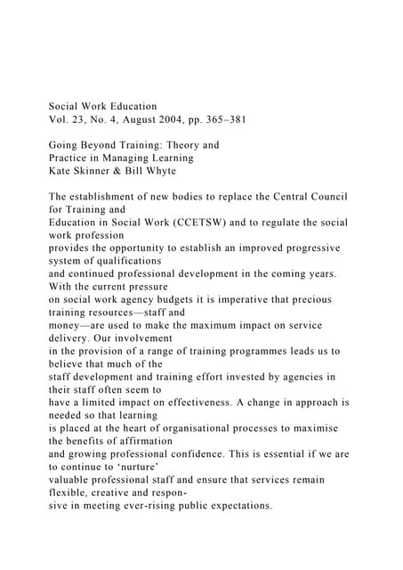 Social Work EducationVol. 23, No. 4, August 2004, pp. 365–38.docx