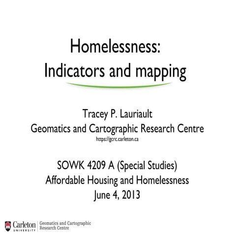 Data, Indicators and Maps on Homelessness