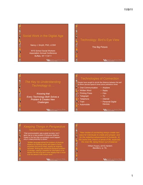 Social work in the digital age november 2011 Handout
