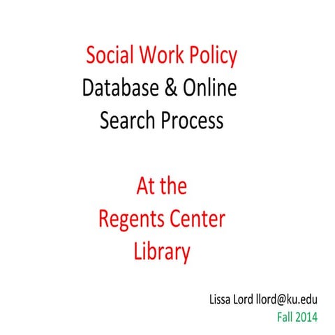 Social Work Policy Research