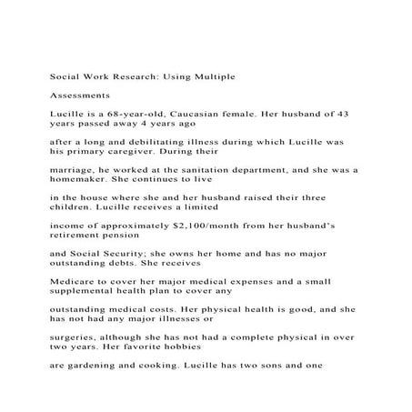 Social Work Research Using Multiple Assessments Lucil.docx