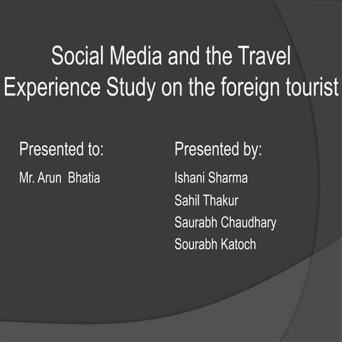 Socia media in Tourism