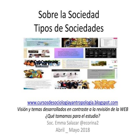 Sobre la Sociedad y sus tipos.