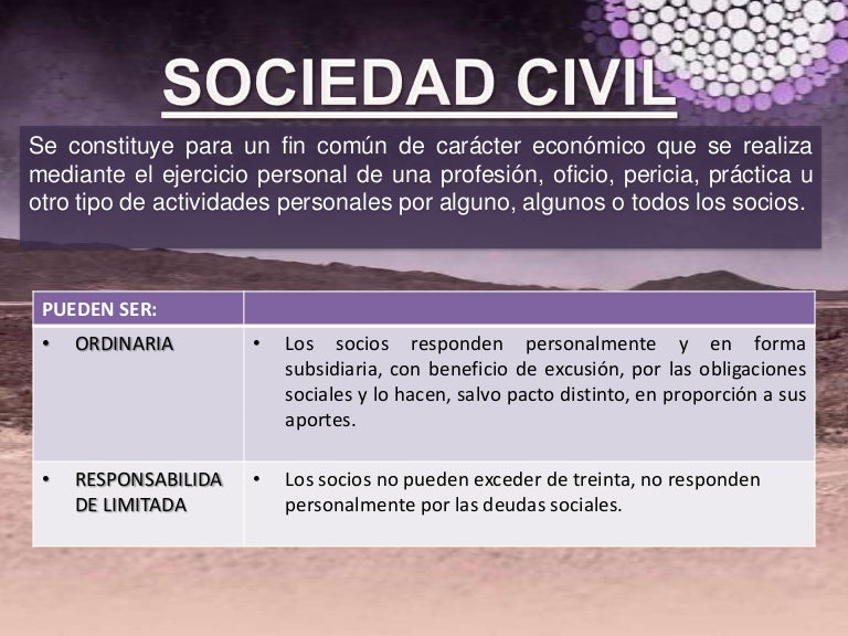 Sociedad Civil Sociedad Civil