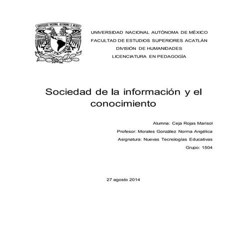 Sociedad de la información y el conocimiento. Perfiles
