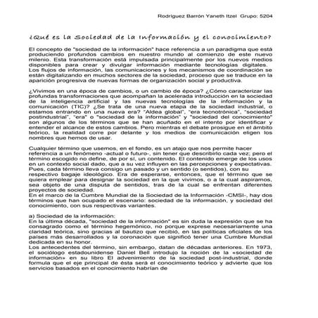 Sociedad de la informacion y del conocimiento
