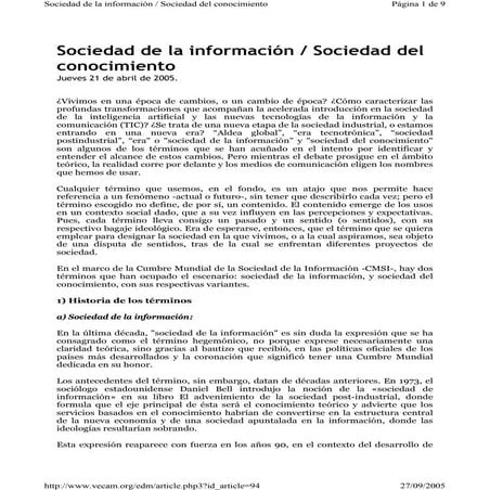 Sociedad del conocimiento