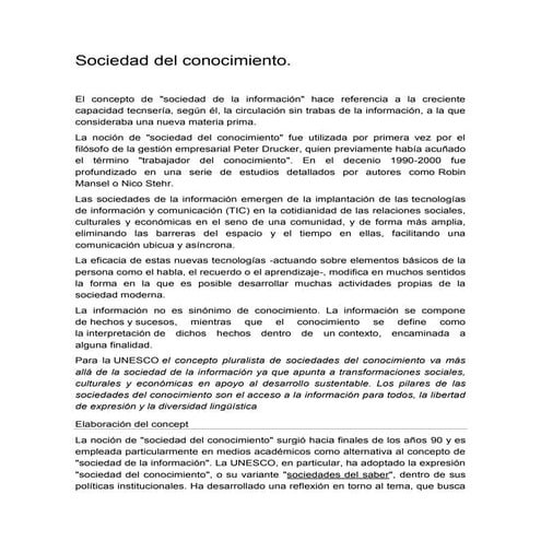 Sociedad del conocimiento