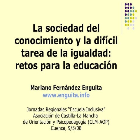 Sociedad Del Conocimiento E Igualdad