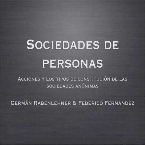Sociedades de personas