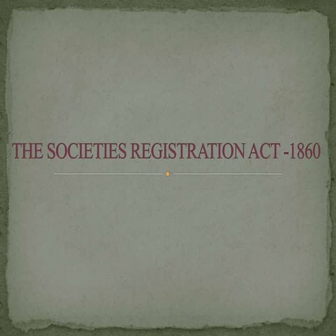 Societies registration act_1860